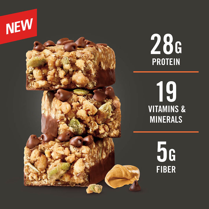Big 100 Peanut Butter Granola Protein Bar - New Flavor;  28G Protein; 19 Vitamins & Minerals; 5G Fiber