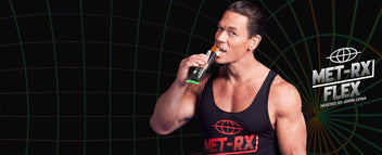 John Cena biting MetRx bar