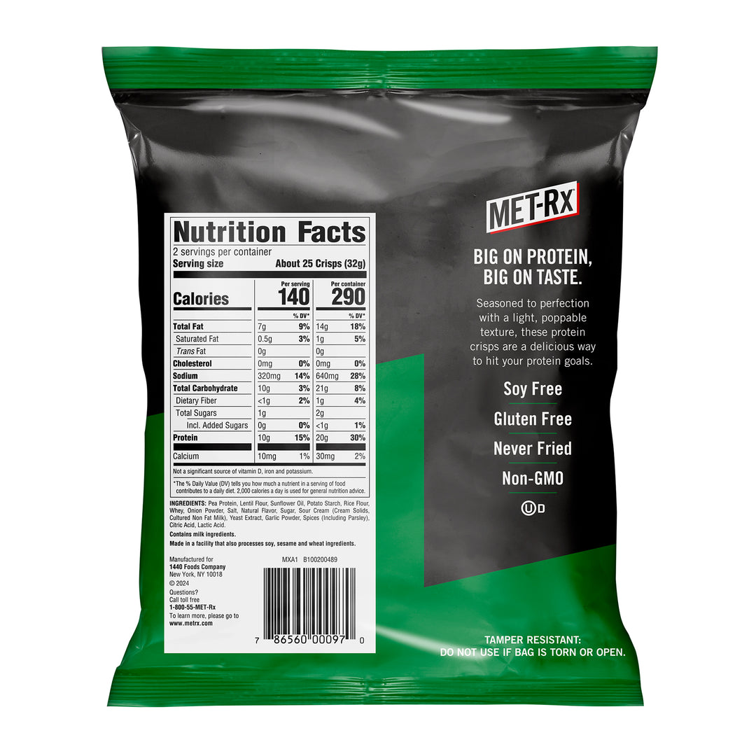 Met-Rx Popped Crisps Screamin' Sour Cream & Onion (6 Bags)