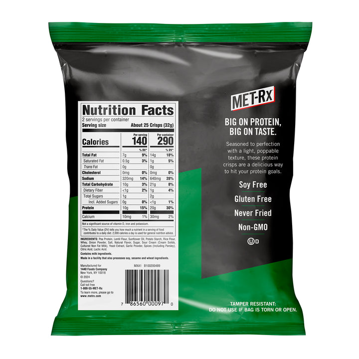 Met-Rx Popped Crisps Screamin' Sour Cream & Onion (6 Bags)