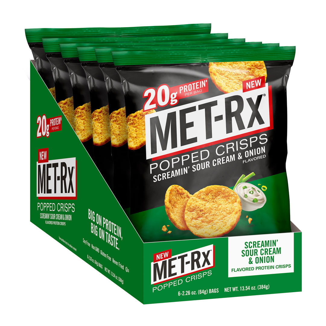 Met-Rx Popped Crisps Screamin' Sour Cream & Onion (6 Bags)