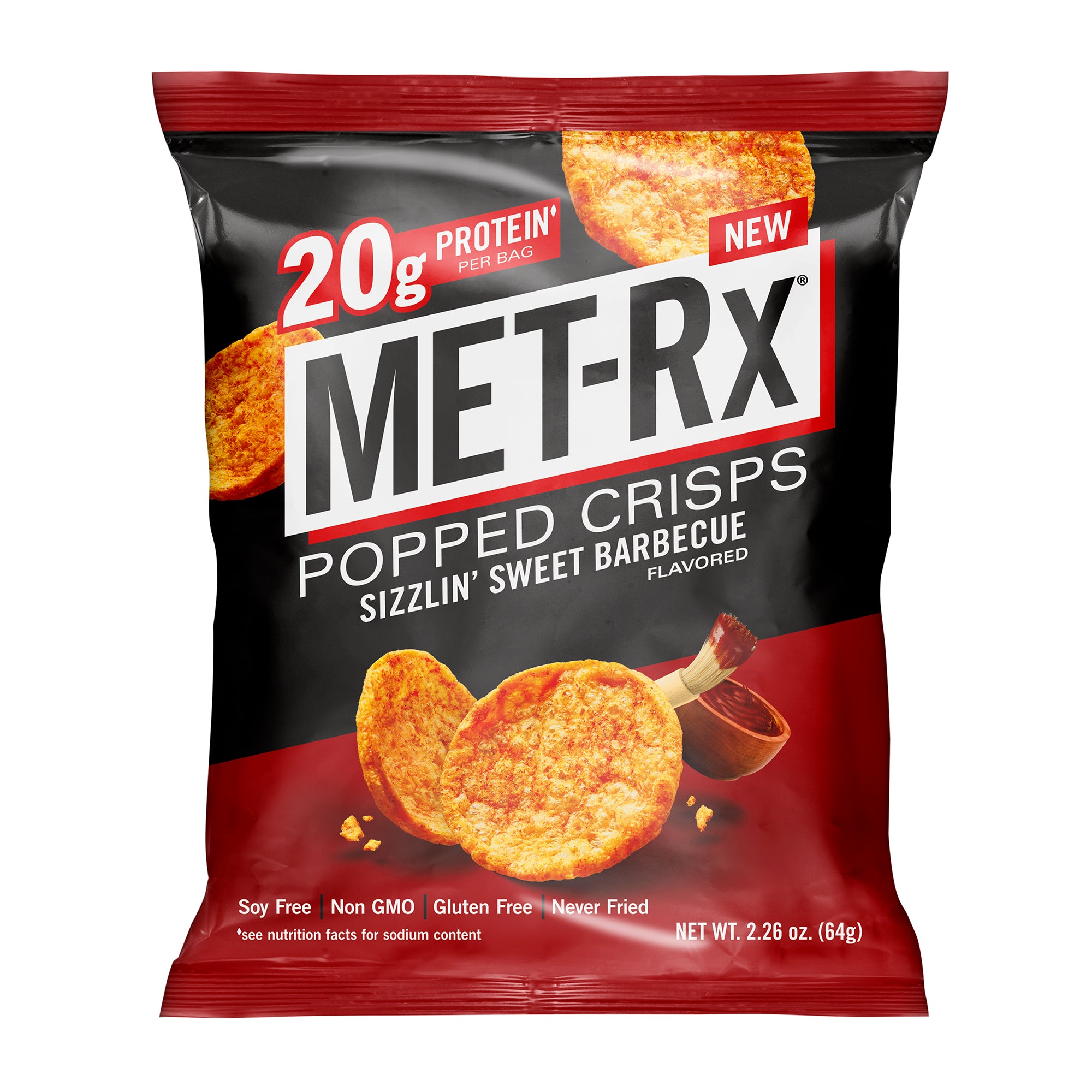 Met-Rx Popped Crisps Sizzlin' Sweet Barbecue (6 Bags) – MET-Rx