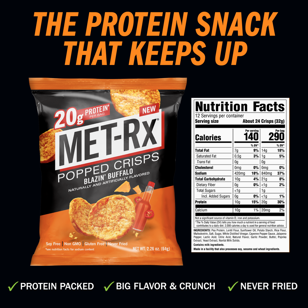 Met-Rx Popped Crisps Blazin' Buffalo (6 Bags)