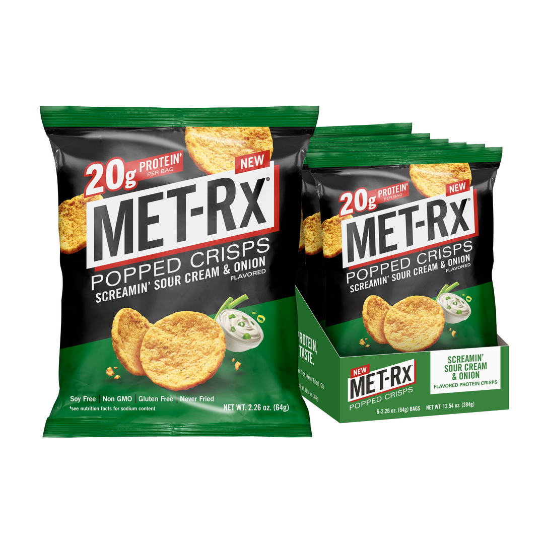 Met-Rx Popped Crisps Screamin' Sour Cream & Onion (6 Bags)