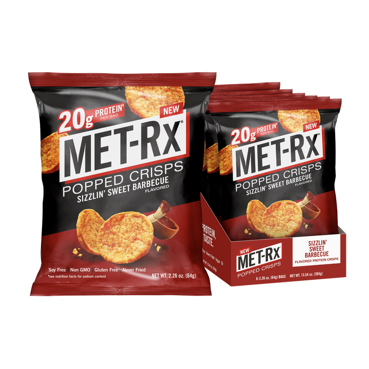 Met-Rx Popped Crisps Sizzlin' Sweet Barbecue (6 Bags)