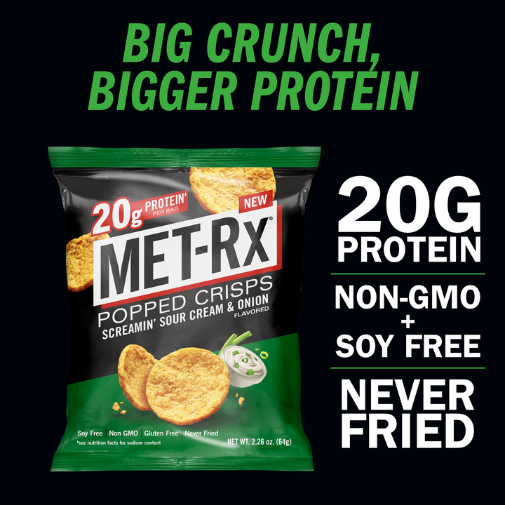 Met-Rx Popped Crisps Screamin' Sour Cream & Onion (6 Bags)