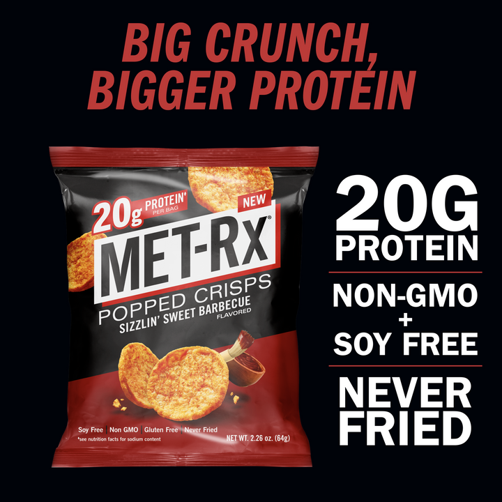 Met-Rx Popped Crisps Sizzlin' Sweet Barbecue (6 Bags)