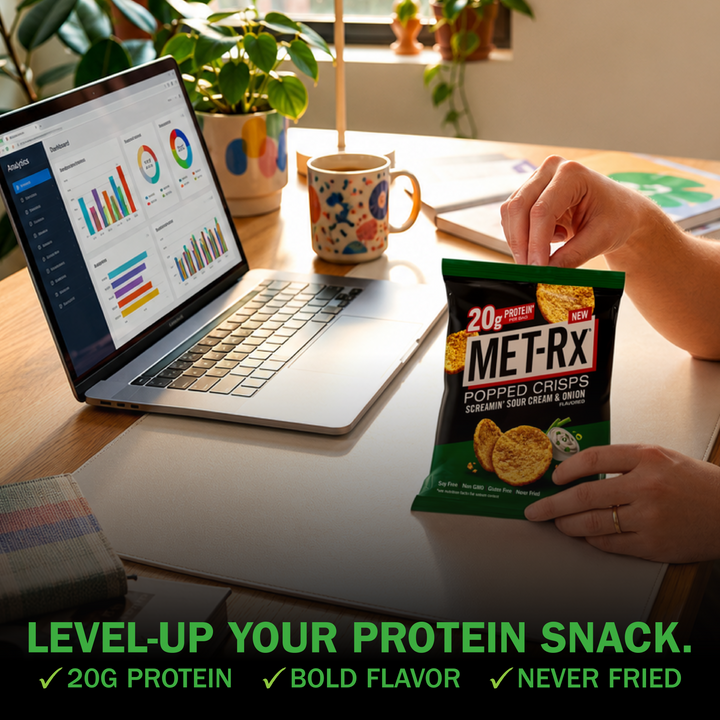 Met-Rx Popped Crisps Screamin' Sour Cream & Onion (6 Bags)