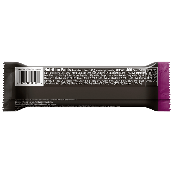 Big 100 Blueberry Cobbler Protein Bar - Nutrition Facts Panel