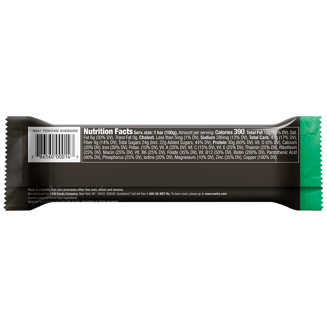 Big 100 Mint Super Cookie Crunch Protein Bar - Nutrition Facts Panel